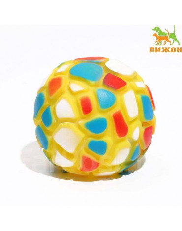 Игрушка пищащая Мяч -пятнашка" для собак, 7см жёлтая   7159730