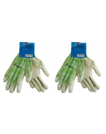 Перчатки нейлоновые с ПУ покрытием (Р-8) зелёные