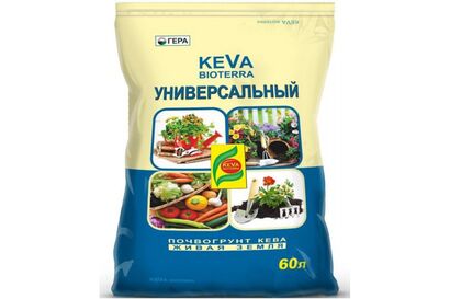 Почвогрунт универсальный с биогумусом  60л KEVA BIOTERRA