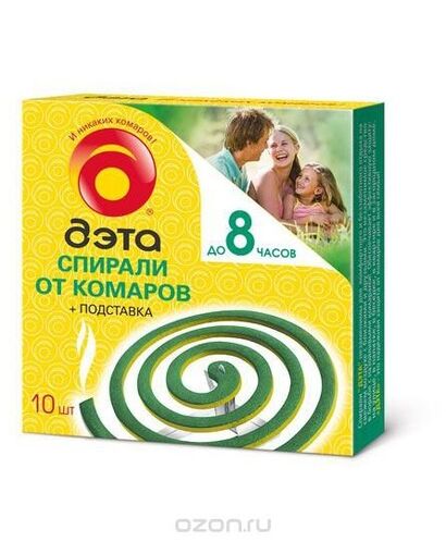 ДЭТА спирали от комаров и летающих насекомых 10шт