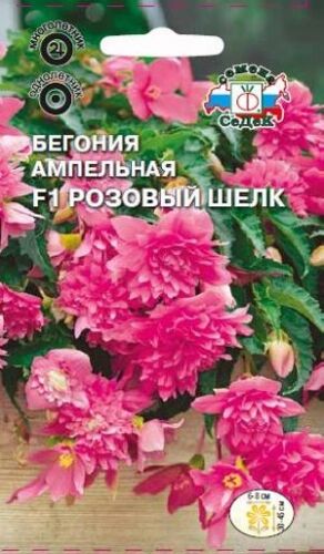 Бегония Розовый шёлк F1  ампельная (Седек)