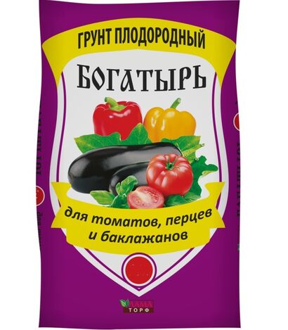 Плодородный грунт Богатырь "Для томатов, перца и баклажанов"  20л Лама Торф
