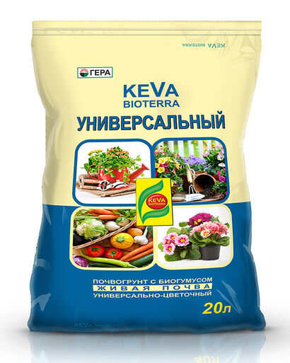 Почвогрунт универсальный с биогумусом  20л KEVA BIOTERRA