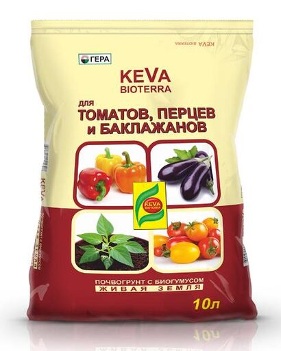 Почвогрунт для Томатов и перцев с биогумусом  10л KEVA BIOTERRA